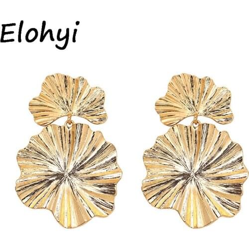 ELOHYI New Leaf Earrings For Women Boho Ethnic Big Metal Pendant Earrings Hot Maxi Statement Jewelry Christmas Gift For Women
