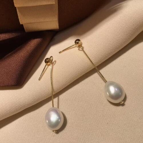 Oval Handpicked Freshwater Cultured Pearl Earring Dangle Drop Earrings Fassion Jewelry For Women Girls Accessories Gifts