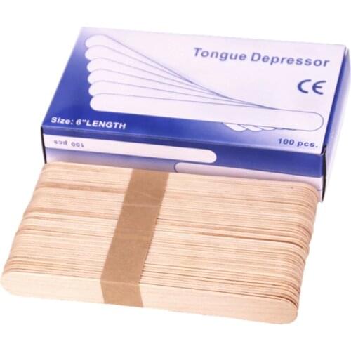 100Pcs Wooden Tongue Depressor Waxing Wax Spatula Disposable Bamboo Sticks Medical Stick Beauty Health Tool