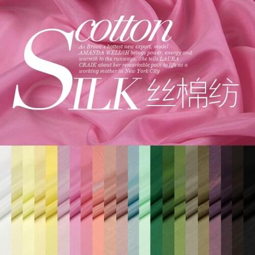 135cm wide 9mm thin 30% silk & 70% cotton thin chiffon fabric suitable to summer dress shirt clothes lining comfortable material