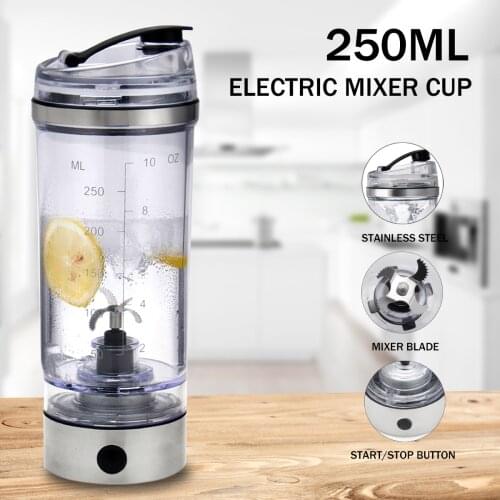 250ML Electric Protein Shake Stirrer USB Shake Bottle Milk Coffee Blender Kettle Fitness Vortex Tornado Smart Mixer 2021 new