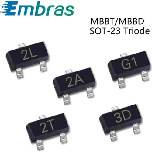 50Pcs SMD NPN Power Transistor Triode MMBT5401 2L MMBD914 5D MMBD4148A 5H MMBD4148SE D4 MMBD4148 A6 MMBT2907A 2F SOT-23 IC