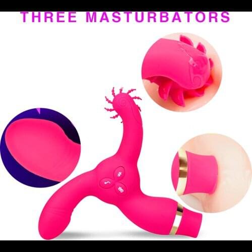 7 frequency three head multi-purpose female masturbation device strong vibration sucking stimulation orgasm vibrating bar strong