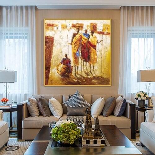 Abstract Figure Painting 100% Hand Painted Oil Painting On Canvas Vintage Poster Modern Wall Art For Living Room Home Decor