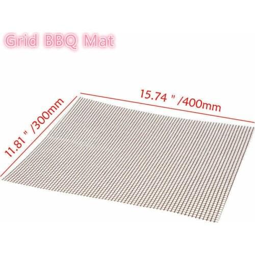 30x40CM Non-Stick Grid Shape Mat Cooking Grilling Sheet Liner Fish Vegetable Smoker Mats Outdoor Baking Kitchen Accessories
