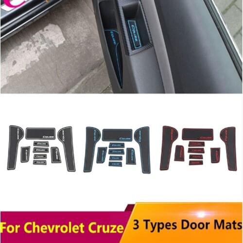 Car Anti-slip Non-slip Rubber Water Cup Sticker Gate Slot Pad Door Groove Mat for Chevrolet Cruze 2009 - 2015 Accessories