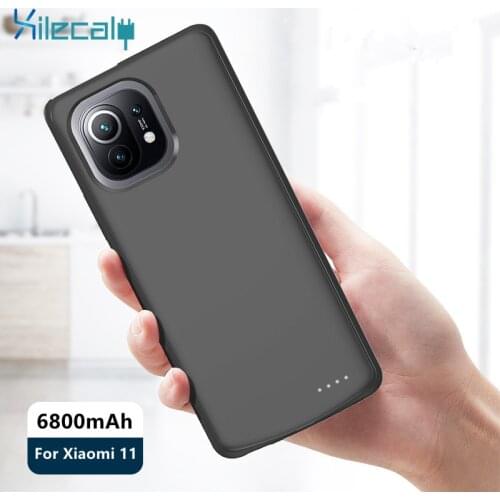 Xilecaly Battery Charger Case For Xiaomi Mi 11 Ultra 6800mAh Silicone External Backup Power Bank Power Cover For Xiaomi 11 Pro