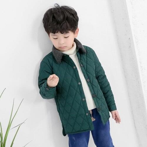 Childrens Cotton Padded Clothes Jacket Kids Quilted Cotton Outerwear Boys Embroideried Thick Outer Jacket Machine Washable B168