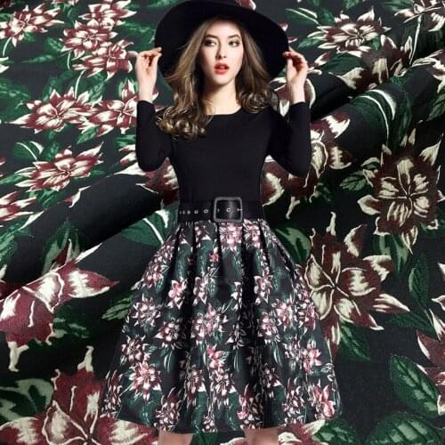 Designer jacquard fabric show three-dimensional yarn-dyed jacquard fluffy skirt windbreaker brocade embossed clothing fabric