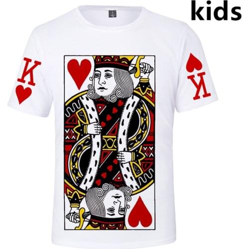 2 to 13 years kids t shirt 3D Playing Cards Poker printed tshirt t-shirt boys girls casual cartoon t shirts top children clothes