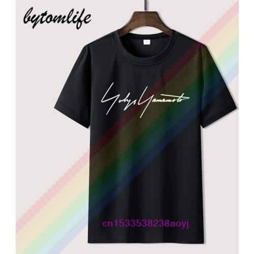 Yohji T Shirt Yamamoto Mens Summer Black 100% Cotton Short Sleeves Popular Normal Tee Shirts Tops Tee Unisex Men and Women