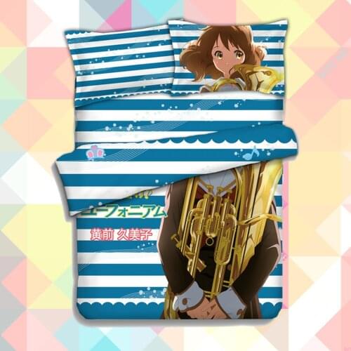 Anime Cartoon Oumae Kumiko Quilt Cover Soft Printed Bedding Set With Pillow Cases Bed Sheet Duvet Cover Set No.CP151230