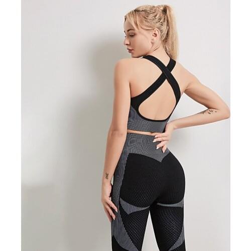 SALSPOR Seamless Women Yoga Suits Fitness Push Up Shockproof Bra Running Joggings 2 Piece Of Sets Trainning Sport Qucik Dry Suit
