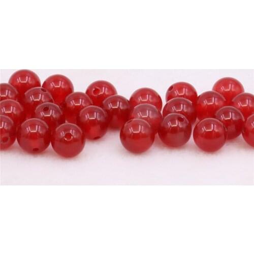 4-12mm Natural Stone Red Chalcedony Quartz Round Loose Beads for Jewelry Making DIY Bracelet Necklace Accessories 15inch Y1115