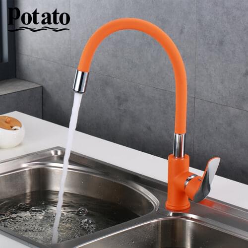 Potato Kitchen Faucets Hot And Cold and Water Tap Chrome Basin Sink Square Tap Mixers For Kitchen p40237