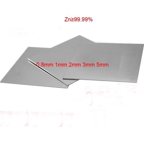 0.8mm 1mm 2mm 3mm 5mm thickness Conductive zinc sheet zinc strip zinc foil electrode Experiment Zn plate 99.99