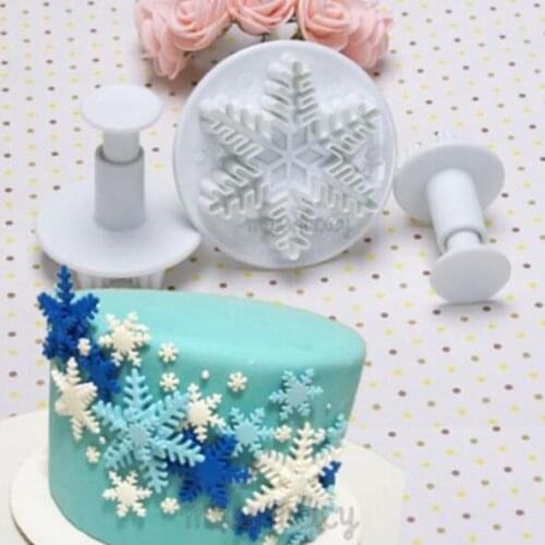 Luyou New Arrival 3Pcs/Set Snowflake Cake Decorating Tools Cake Kitchen Fondant Kitchen Accessories Cake Mold Cake Maker CT006