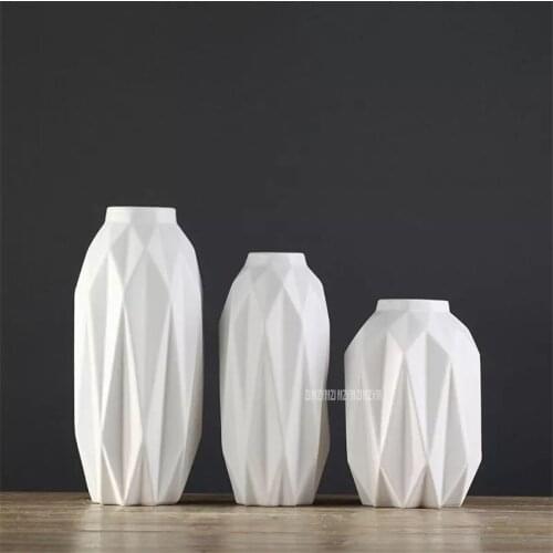 Minimalist Creative Simple White Vases Dried Flowers Ceramic Vase For Wedding Gift Chinese Porcelain Home Furnishing