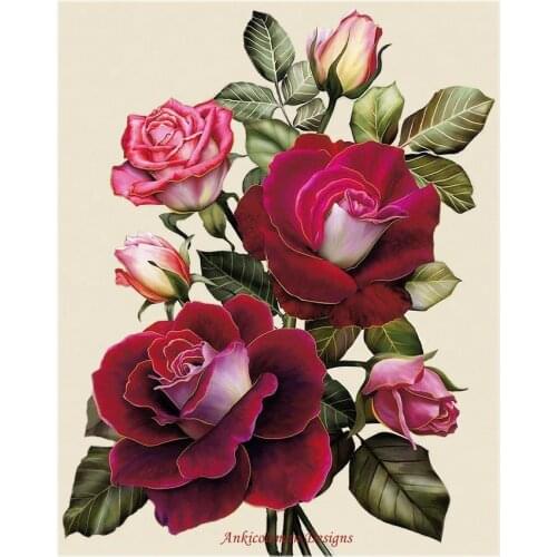 Embroidery Counted Cross Stitch Kits Needlework - Crafts 14 ct DMC Color DIY ART Handmade Decor - Exquisite Rose