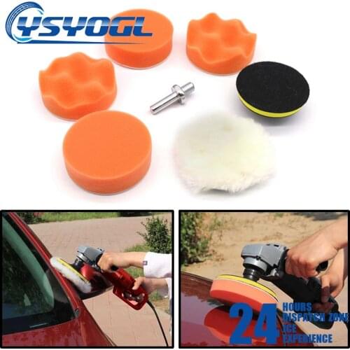 7pcs Sponge Polishing Pad Set Special For Car Beauty Waxing Sponge Polishing Disc Flat Sponge Disc Wave Disc Wool Disc