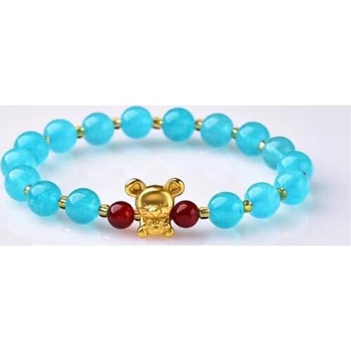 Natural Stone Blue Amazonite Quartz Bracelet 8mm Beads Romantic Yoga Crystal Energy