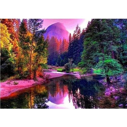 New 3D Diamond Embroidery Scenic forest picture of Rhinestones Mosaic 5D DIY Diamond Painting Full square /Round Decor FG1137