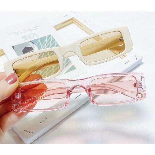 Trendy Small Rectangle Sunglasses Women 2021 Steampunk 90s Sun Glasses UV400 Gothic Holiday Beach Cat Eye Eyewear