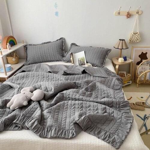 Korean-Style Solid Color Cool In SummerThin Section Laceup Air Conditioning Is 3PCS Dormitory Comfortable Soft Cool Summer Quilt