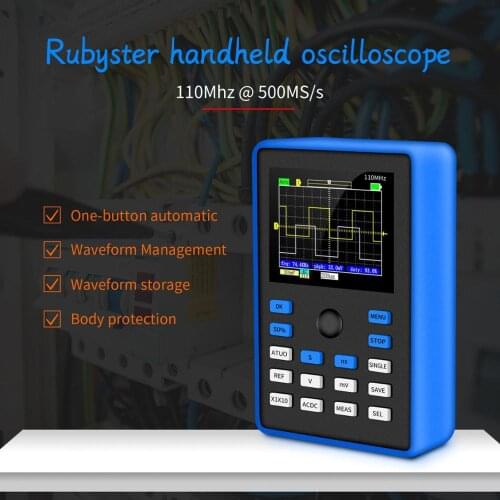 DSO1C15 Oscilloscope Professional Digital Oscilloscope 500MS/s Sampling Rate 110MHz Analog Bandwidth Support Waveform Storage