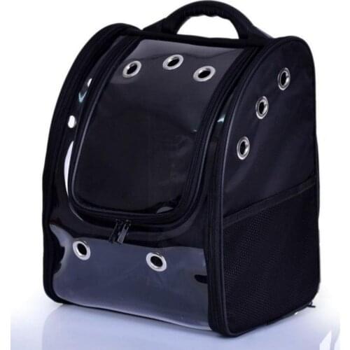 Transparent Pet Carrier Bag Black Backpack