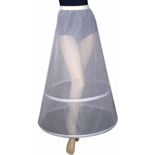 JIERUIZE Sheer Bridal Petticoats 2 Hoops A Line Wedding Crinoline Formal Dress Underskirt