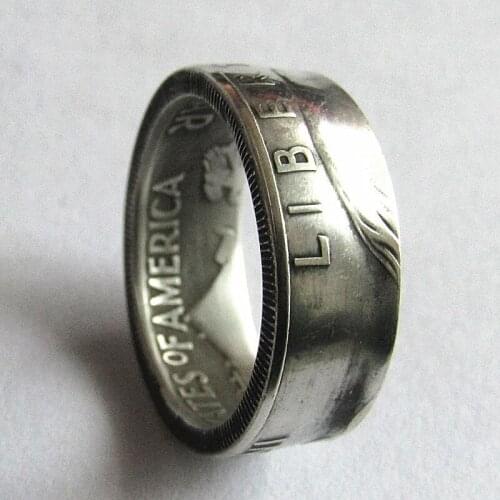 90% silver Franklin Silver Half Dollar Coin Ring Customized Dates Handmade In Sizes 7-12