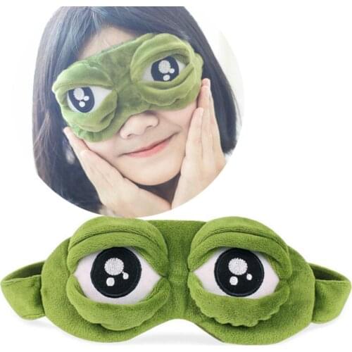 Cute Mask Cover Plush The Sad 3D Frog Cover Sleeping Rest Travel Sleep Anime Funny Gift L0162
