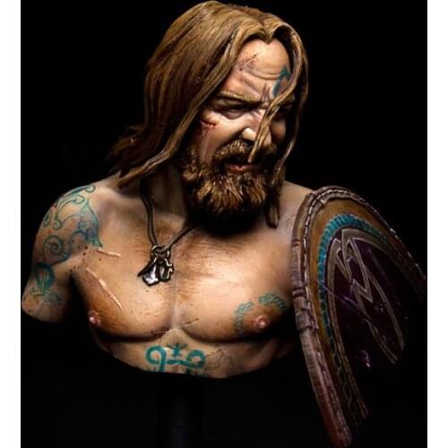 Resin Kits 1/ 10 ancient valiant men holding shields Figure bust Resin Model DIY TOYS new