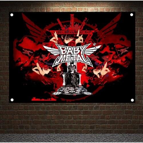 Scary Bloody Metal Music Ad Rock Music Stickers Famous Band Flag Banner BABYMETAL Canvas Painting Music Festival Party Decor