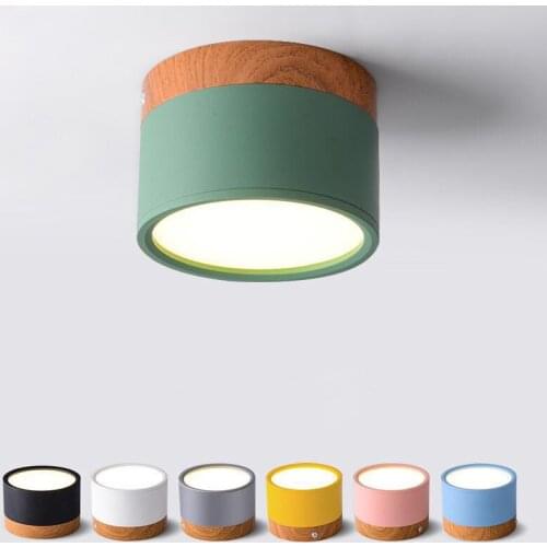 LED Downlight dimmable 5W 7W 9W12W15W Nordic wood modern Led surface mounted ceiling light spotlight, interior decoration light