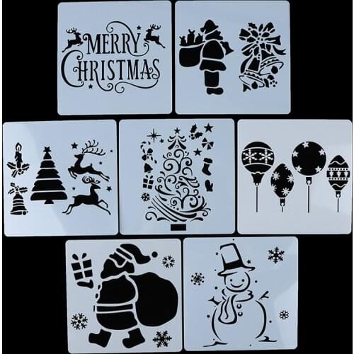 13x13cm DIY Christmas Embossing Paper Card Template Craft Layering Stencils For Walls Painting Scrapbooking Stamp Album Decor