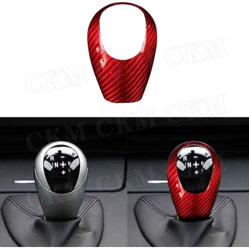 Carbon fiber Black/Red Gear Shift Knob Cover left and Right Universal For BMW old M series M3 M5 M6