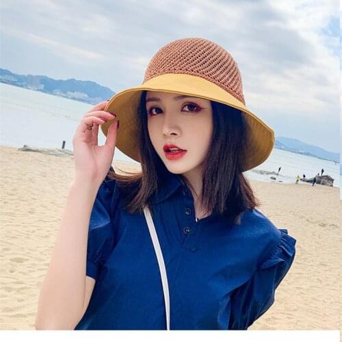 Visrover 5 Colors Bucket Hats For Women Summer Hat Sun Butterfly Outdoor Foldable Hats Beach Sunscreen Fisherman Caps Big Trim