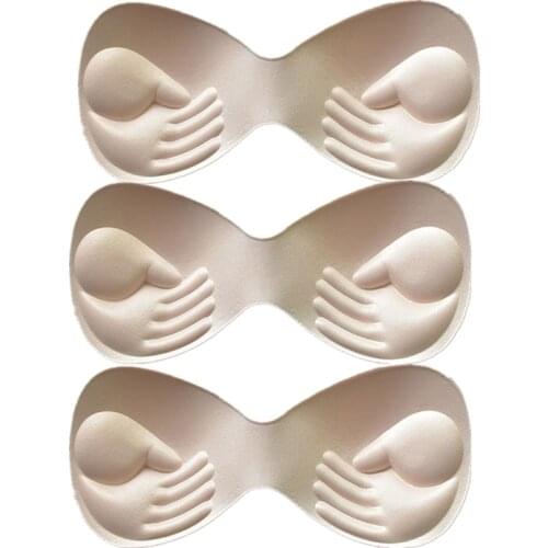 Bra Inserts 3PCS Bra Pads Sewed Stitched Removable for Sports Bra B/C,C/D & D/E Cup Optional