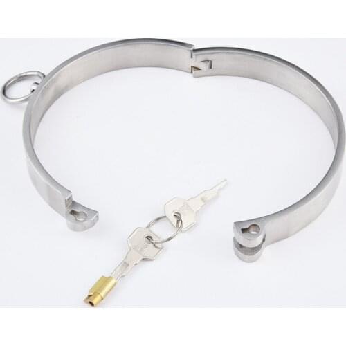 Lockable Neck Collar of 304 Stainless Steel Bdsm Bondage Restraints Choking Ring Slave Fetish SM Games Sex Toys For Women Man