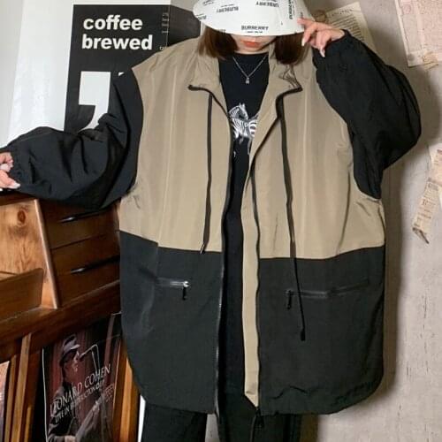 Women Winter Jacket Harajuku Loose Vetement Vintage Plus Size Fashion Patchwork Long Pocket Female Cotton Coat Mujer Chaqueta