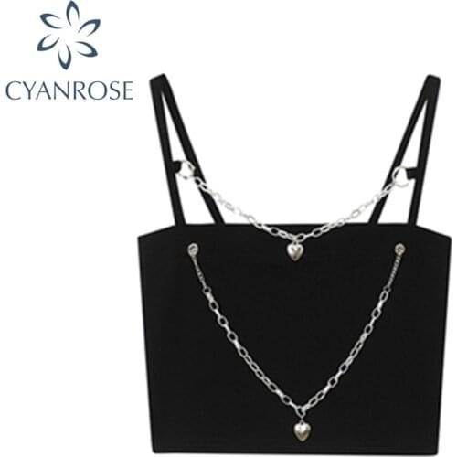 Gothic Punk Style Sexy Club Party Vest Crop Tops Female 2021 Summer Streetwear Fashion Personlized Sling For Women Tank Top