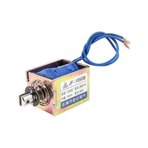 10mm Stroke 6Kg Force Push Pull Open Frame Solenoid Electromagnet DC 12V/DC24V 0.36A JF-1050B