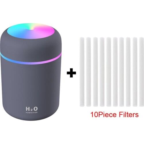 10Piece Filters Portable 300ml Air Humidifier USB Mini Dazzle Cup Humidifier Ultrasonic Oil Diffuser With Night Light Lamp