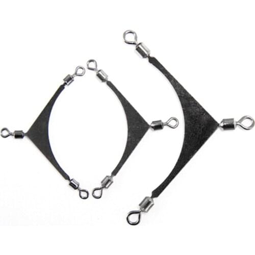 10Pcs Alloy Copper Pole Swivels Trigeminal Connector Fishing Jig Head Swivels Lure Fishing Tackle Accessory Size 1/0 2 4 6 8