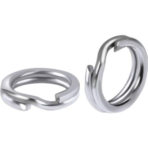 Hot 100Pcs Fishing Rings Stainless Steel Split Rings High Quality Strengthen Solid Ring Lure Connecting Ring Fishing Accessories