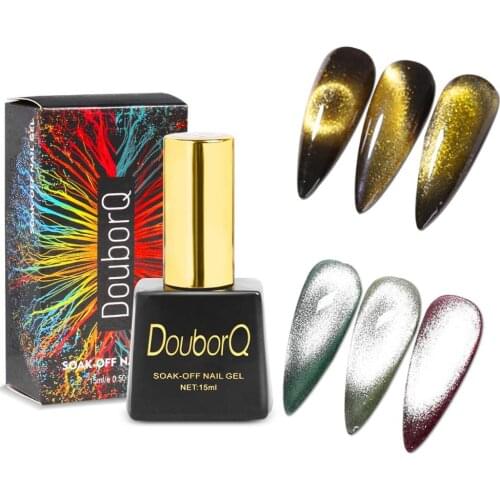 15ml Bright Gold Silver Spar Cat Eye Gel Soak Off Uv Glass Gel Transparent Gel Polish Magnetic Nail Art Varnishes