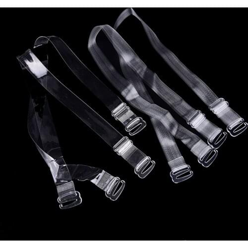 3 Pairs /set Metal Buckle Bra Straps Belt Womens Elastic Transparent Silicone Bra Straps Adjustable Intimates Accessories
