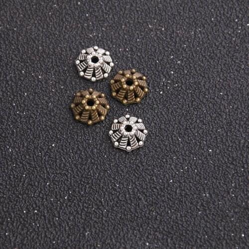 30pcs 10*10mm Two Color Metal Alloy receptacle DIY spaced jewelry accessories Charms Receptacle Ball Caps For Jewelry Making